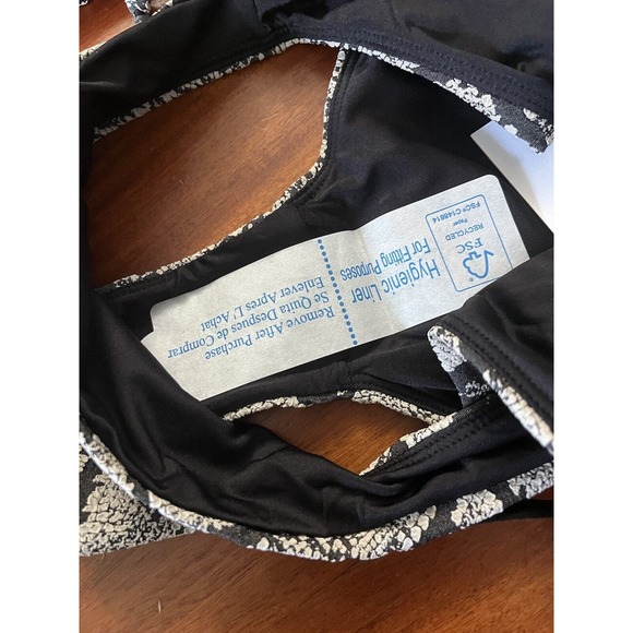 NWT Andie Swim Snakeskin Triangle String Bikini Top Riviera Bikini Bottom Small - Picture 6 of 7